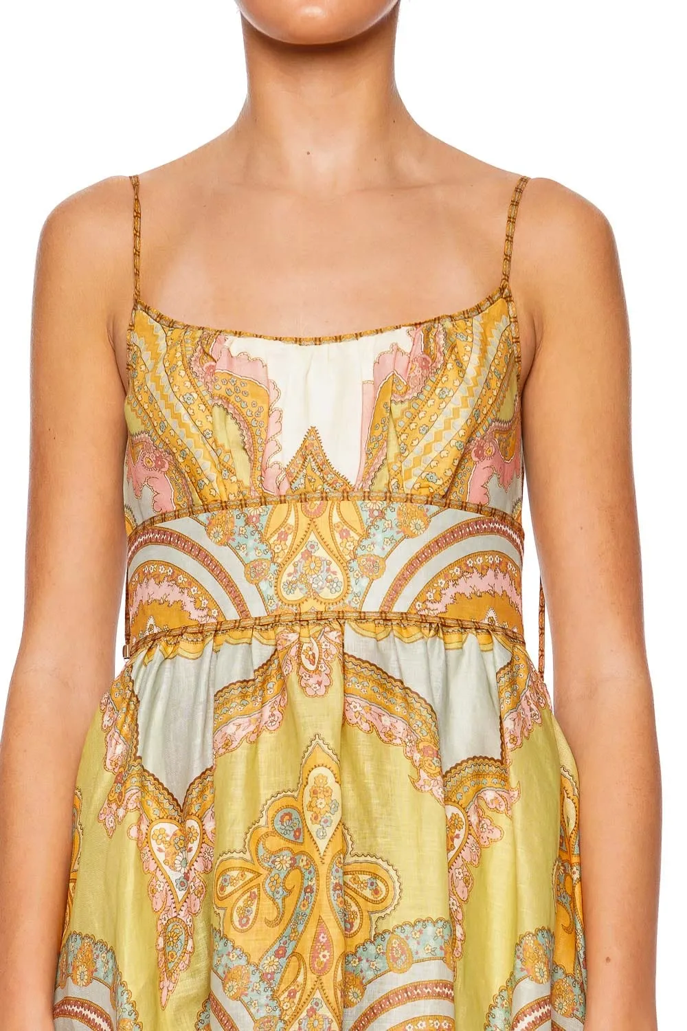 Maxine Gold Paisley Picnic Midi Dress
