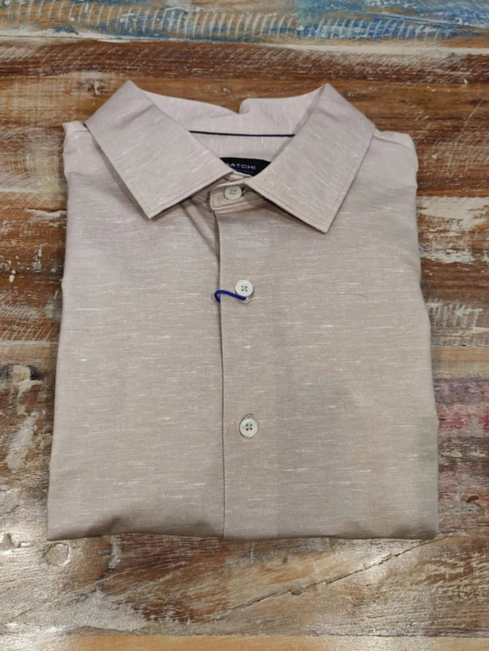 Men's Bugatchi | James Spread Collar OoohCotton Shirt | Sand