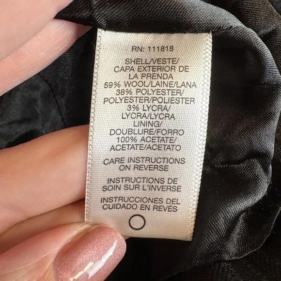 Michael Kors Wool Blend Black Strip Blazer with Zippered Pockets Woman's Size 12