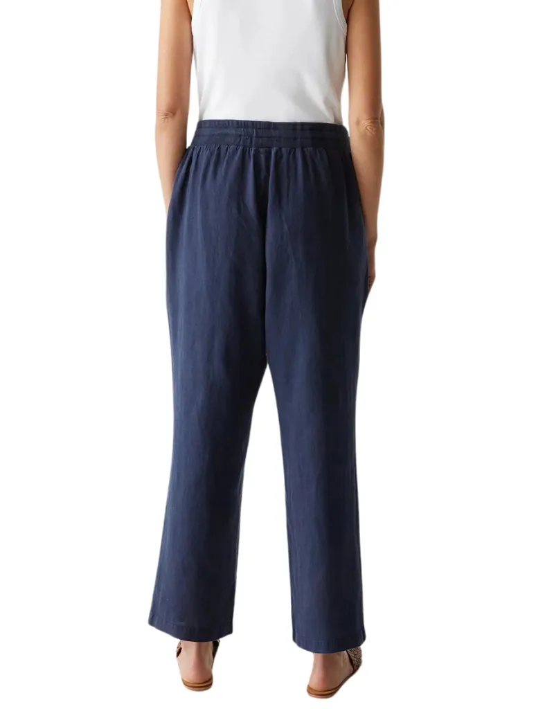 Michael Stars Nolan Pull On Linen Pant in Nocturnal