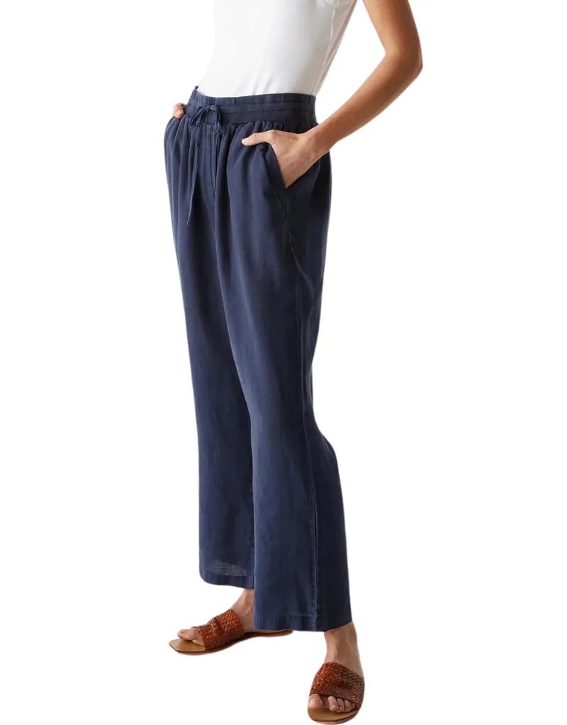 Michael Stars Nolan Pull On Linen Pant in Nocturnal