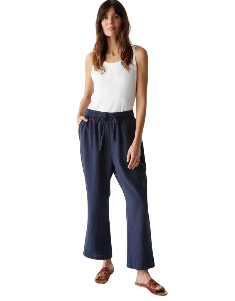 Michael Stars Nolan Pull On Linen Pant in Nocturnal