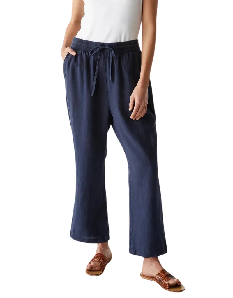 Michael Stars Nolan Pull On Linen Pant in Nocturnal