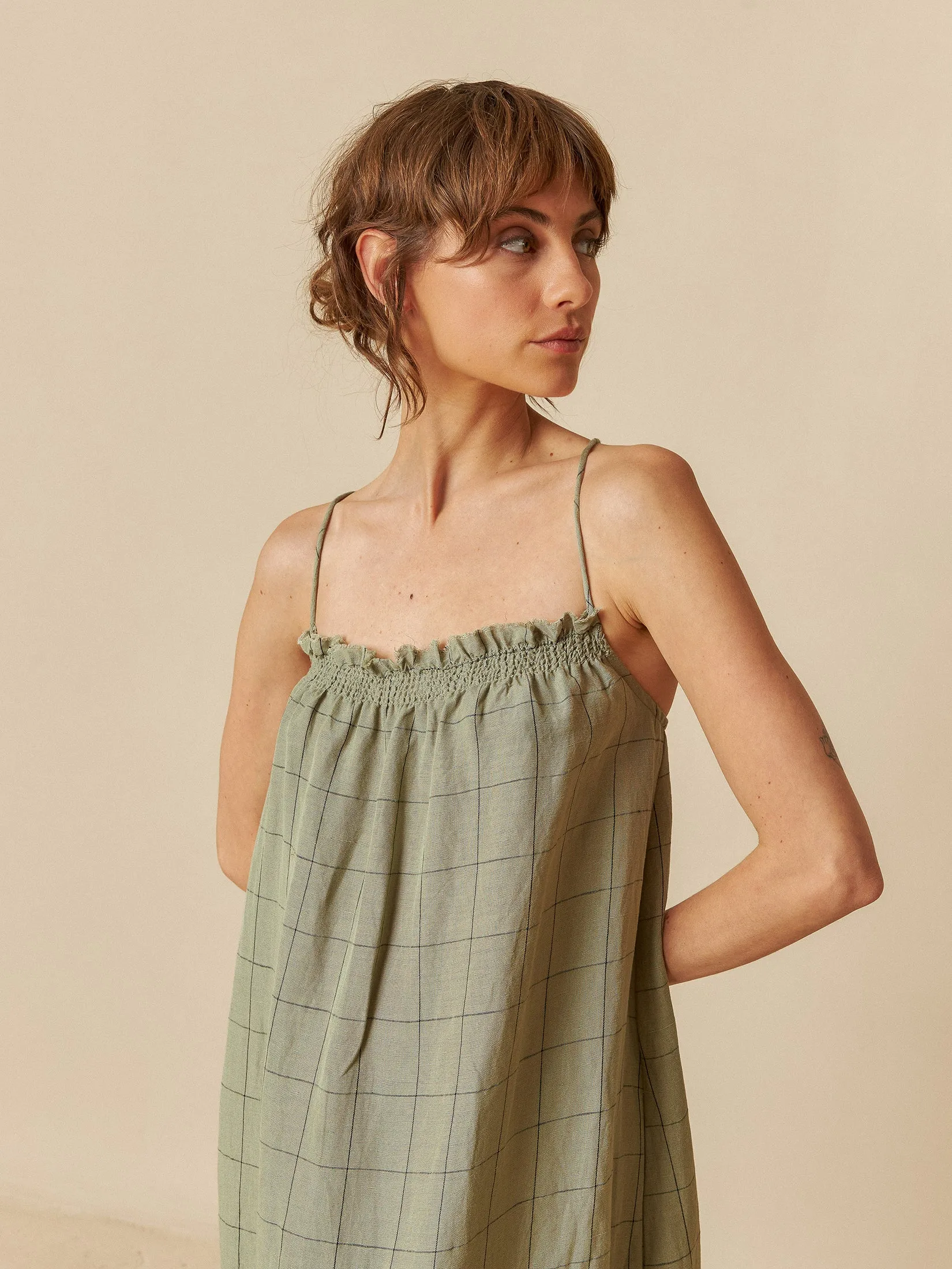Midi Strap Dress Lichen Green