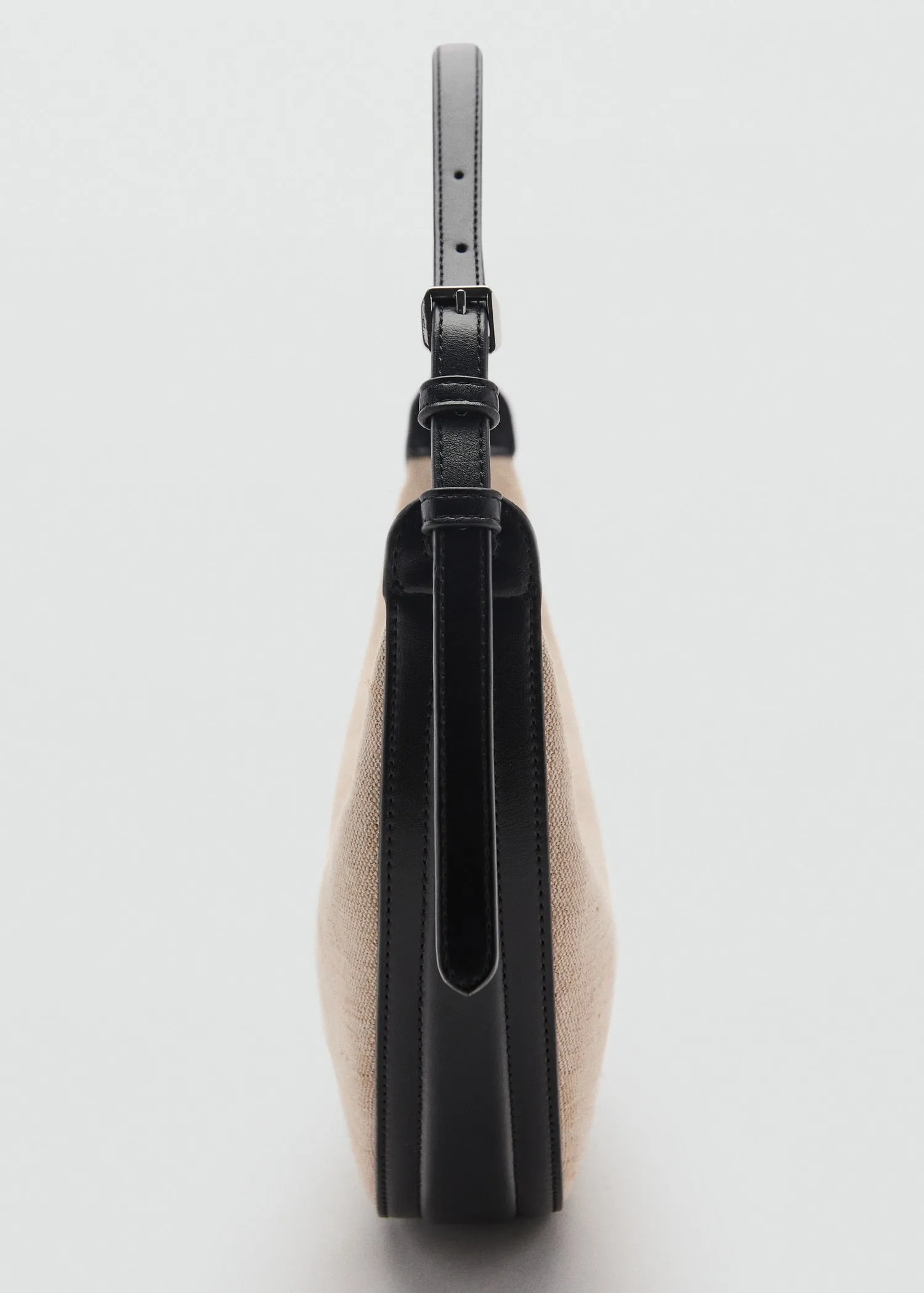 Mini oval linen-blend shoulder bag