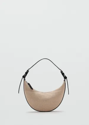 Mini oval linen-blend shoulder bag