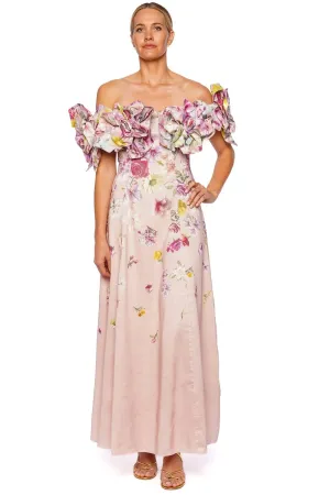 Misha Floral Off Shoulder Midi Dress