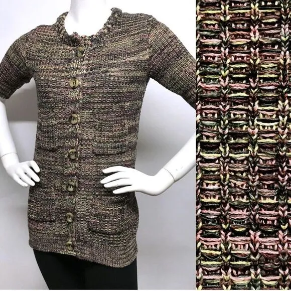MISSONI M Cardigan Sweater 28&quot; Long Pockets XS S 4