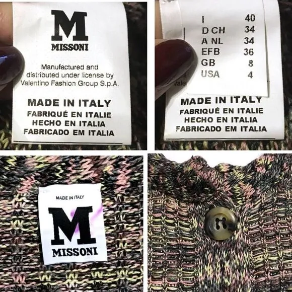 MISSONI M Cardigan Sweater 28&quot; Long Pockets XS S 4
