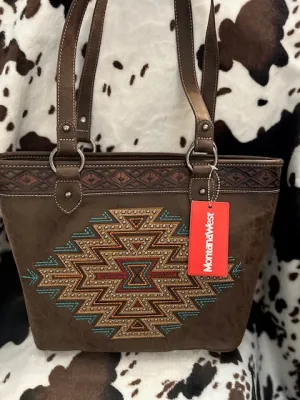 Montana West Brown Aztec Studded