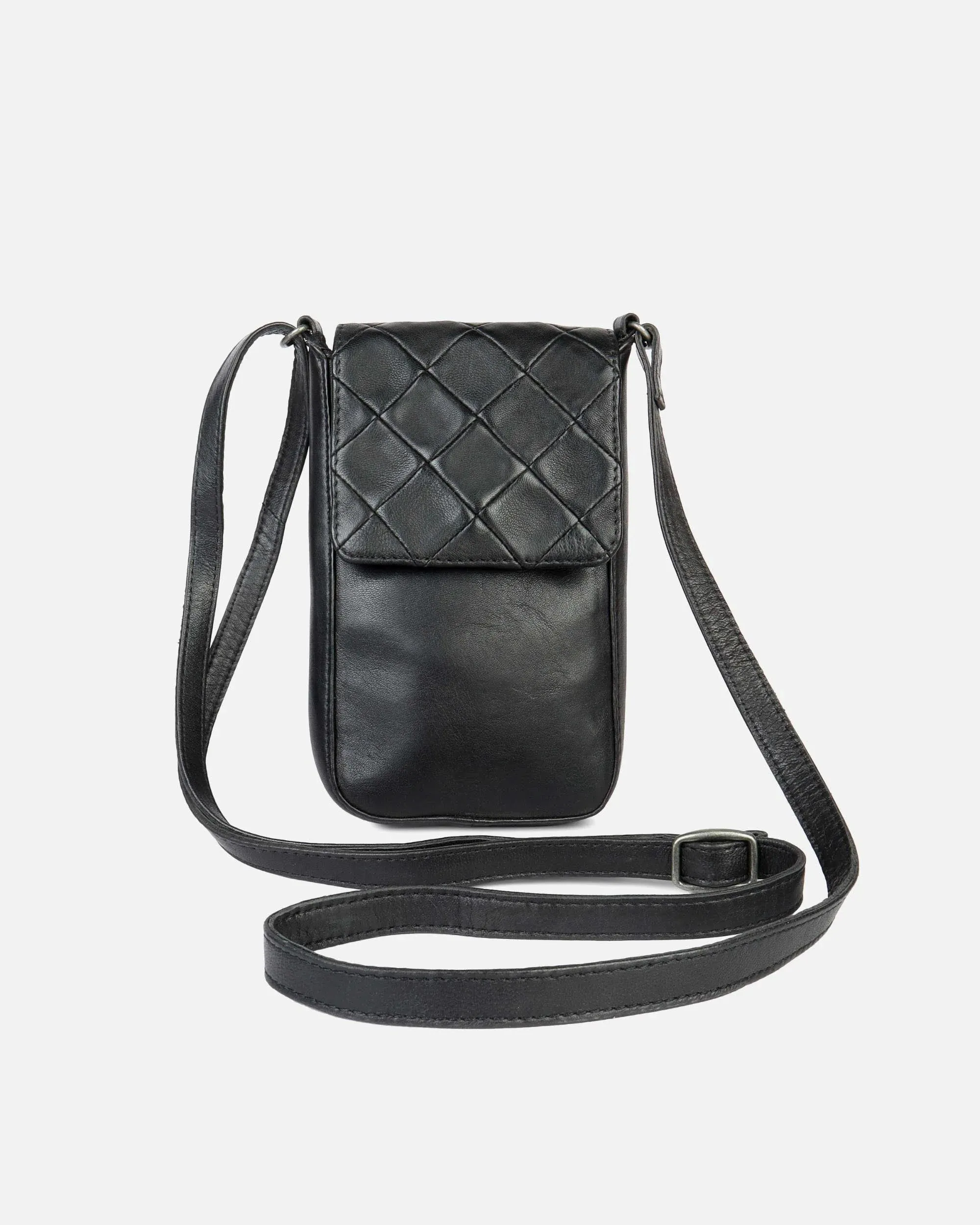 Muller | Diamond Patterned Leather Phone Bag