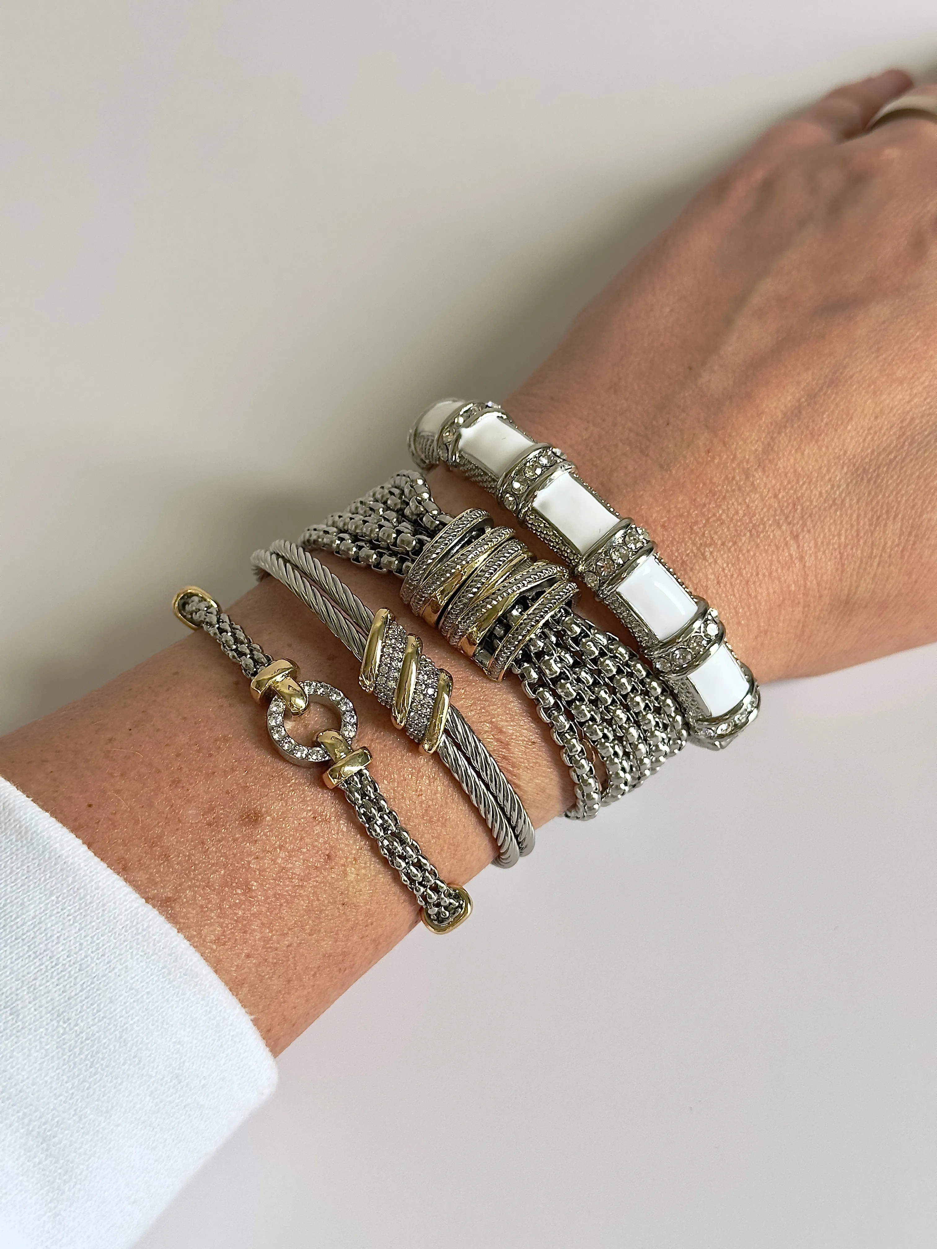 Multi Silver Strand Bracelet