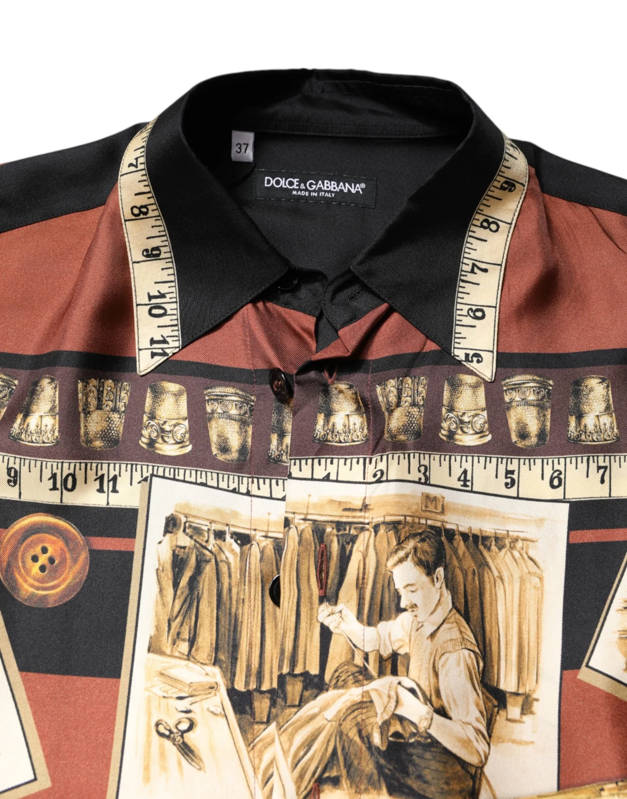 Multicolor Tailor Print Silk Casual Shirt