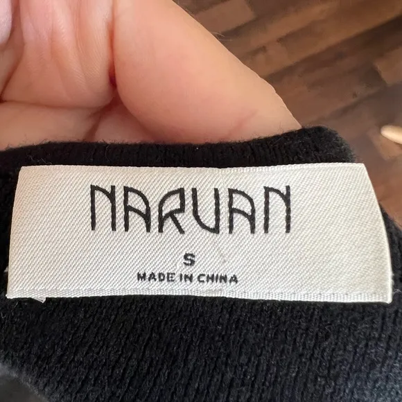 Narvan Black Linen Blend Mona Knit Midi Dress Size S Criss Cross Back Reversible
