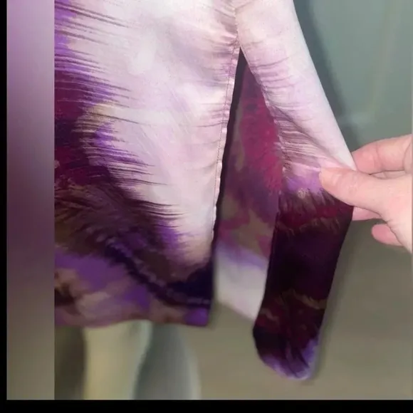 NATORI KABIBI CAFTAN PURPLE TIE DYE V NECK OVERSIZED WITH POCKETS SIZE S