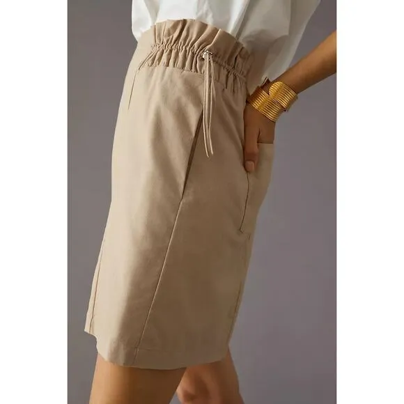 New Anthropologie Mon Renn Quinn Shorts $149 SIZE 4 Cotton Linen Drawstring