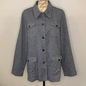 NEW Dialogue linen blend shacket fully lined L