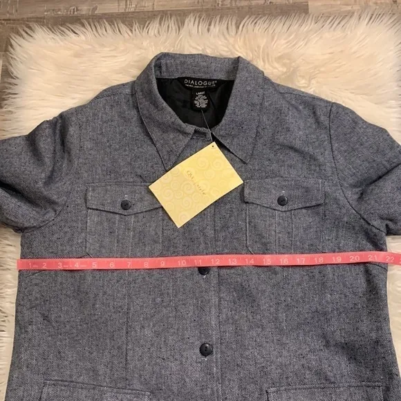 NEW Dialogue linen blend shacket fully lined L