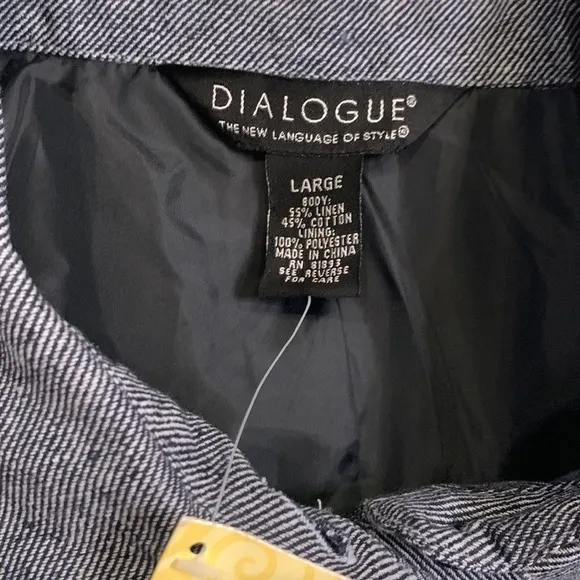 NEW Dialogue linen blend shacket fully lined L