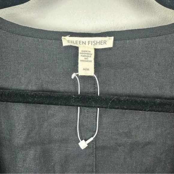 NEW Eileen Fisher Organic Linen Open Front Jacket
