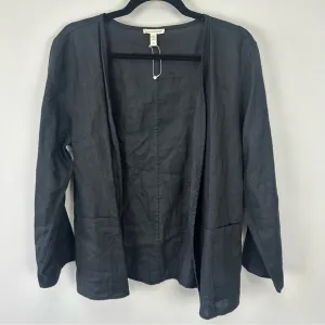 NEW Eileen Fisher Organic Linen Open Front Jacket