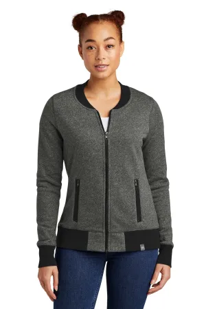 New Era Women's French Terry Baseball Full-Zip. LNEA503 Black Twist/ Black