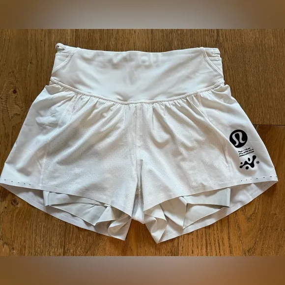 New Lululemon Nulux Road to Trail Lined off white High-Rise Short. Sz 8.