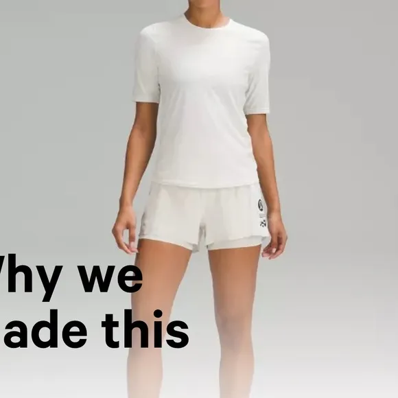 New Lululemon Nulux Road to Trail Lined off white High-Rise Short. Sz 8.