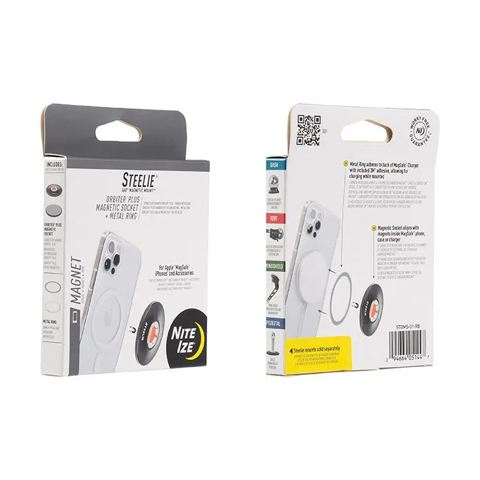 NiteIze - Steelie Orbiter Plus Magnetic Socket   Metal Ring component for Magsafe