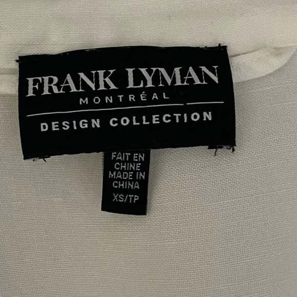 NWOT Frank Lyman Open Front White Woven Jacket Size XS / TP.