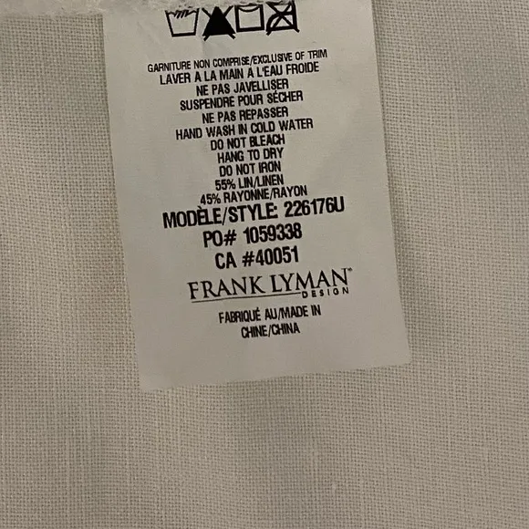 NWOT Frank Lyman Open Front White Woven Jacket Size XS / TP.