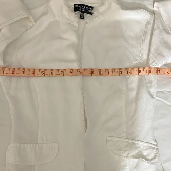 NWOT Frank Lyman Open Front White Woven Jacket Size XS / TP.