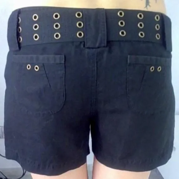 NWT Black JUICY COUTURE shorts with belt linen/lyocell