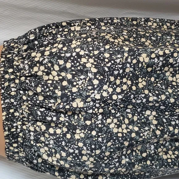 NWT J Crew Skirt Size XL Womens 100%Silk Pull On Garden Floral Drawstring