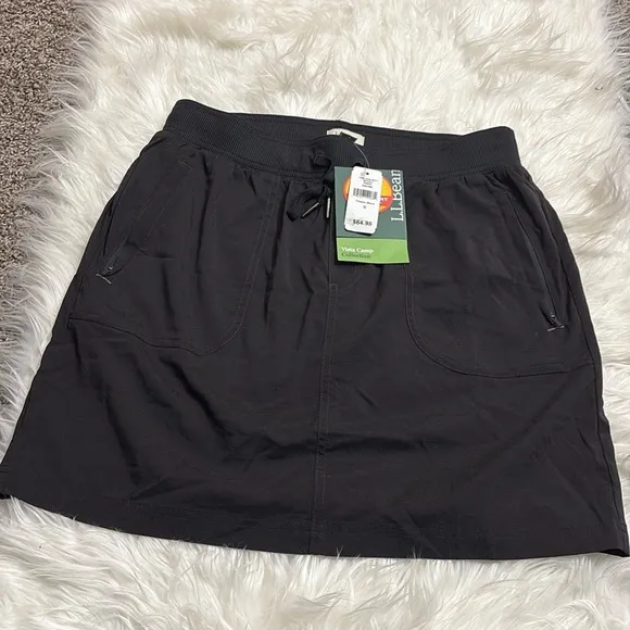 NWT L.L. Bean Black Vista Camp Skort Women’s Regular Classic Black UPF 50  S