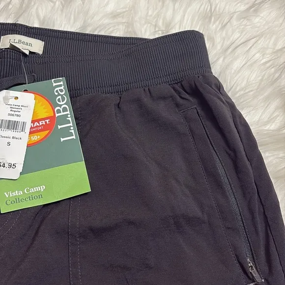 NWT L.L. Bean Black Vista Camp Skort Women’s Regular Classic Black UPF 50  S