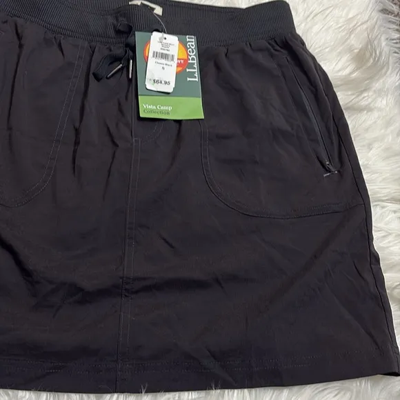 NWT L.L. Bean Black Vista Camp Skort Women’s Regular Classic Black UPF 50  S