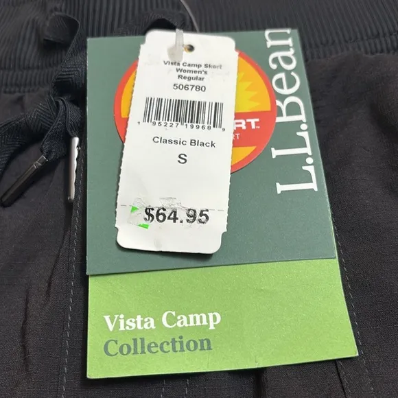 NWT L.L. Bean Black Vista Camp Skort Women’s Regular Classic Black UPF 50  S