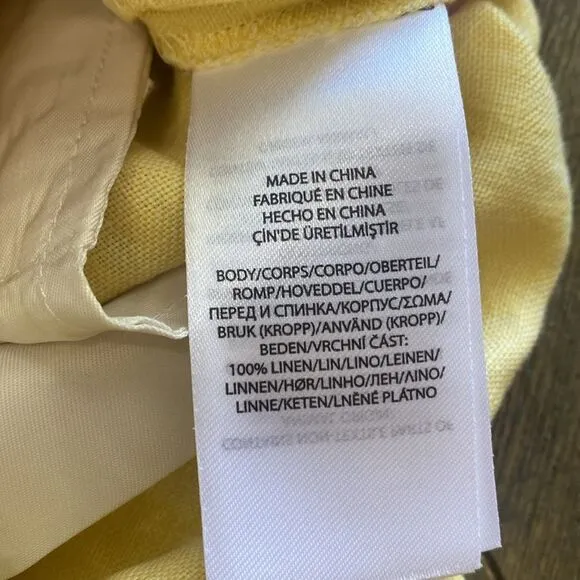 NWT Polo Ralph Lauren 100% Linen Yellow Shorts Womens Sz 2 Pleated 4.5” Inseam