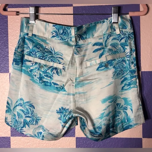NWT Ser.o.ya Jesse Silk Shorts in Seroya Island Blue - Size 25