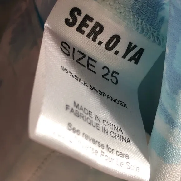 NWT Ser.o.ya Jesse Silk Shorts in Seroya Island Blue - Size 25