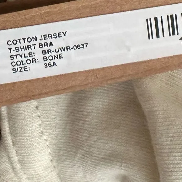NWT SKIMS Cotton Jersey T Shirt Bra In Bone White