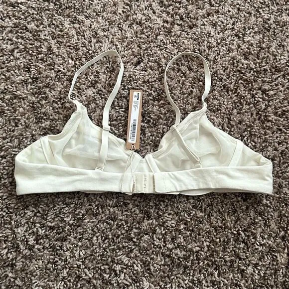 NWT SKIMS Cotton Jersey T Shirt Bra In Bone White