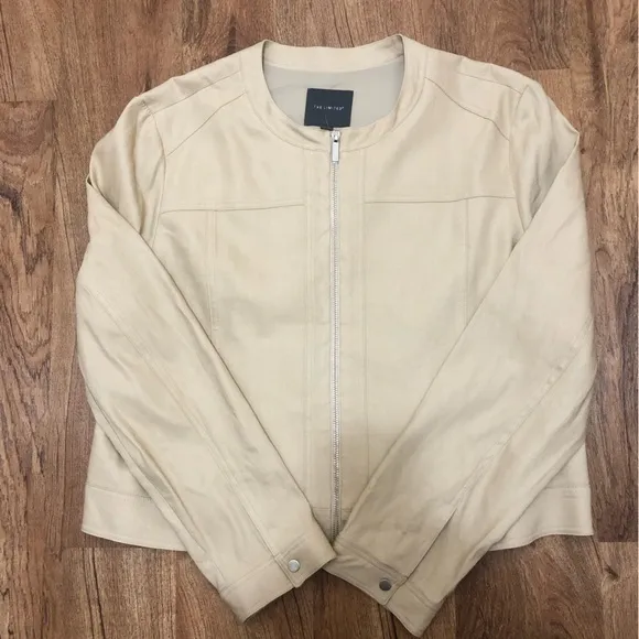 NWT The Limited Linen/Rayon Blend Lined Zipper Jacket Tan Safari
