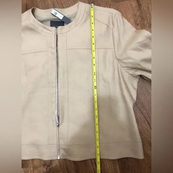 NWT The Limited Linen/Rayon Blend Lined Zipper Jacket Tan Safari