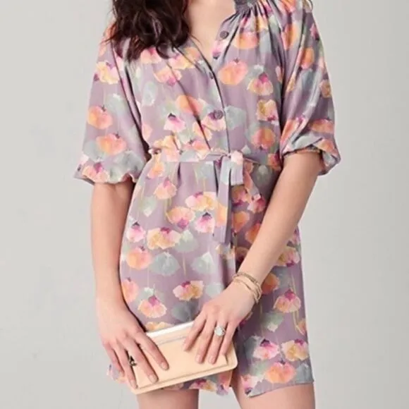 NWT 100% Silk Tucker NYC Gaby Basora Floral Dress