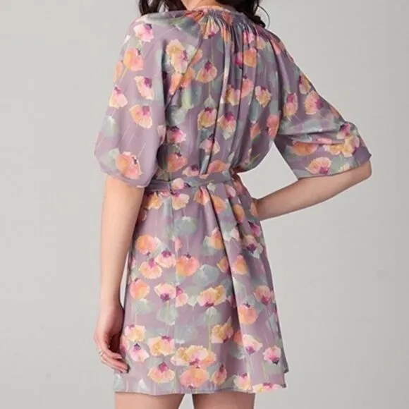 NWT 100% Silk Tucker NYC Gaby Basora Floral Dress