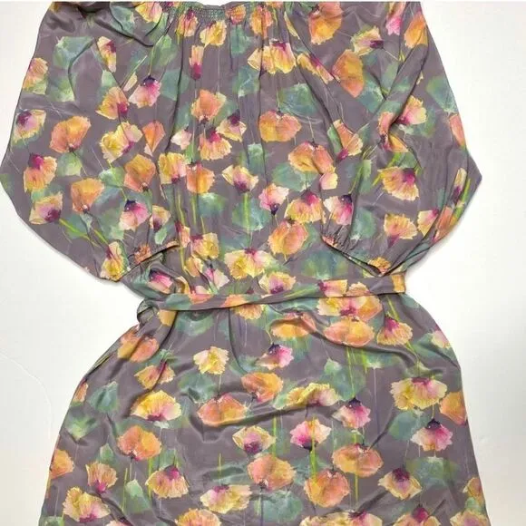NWT 100% Silk Tucker NYC Gaby Basora Floral Dress