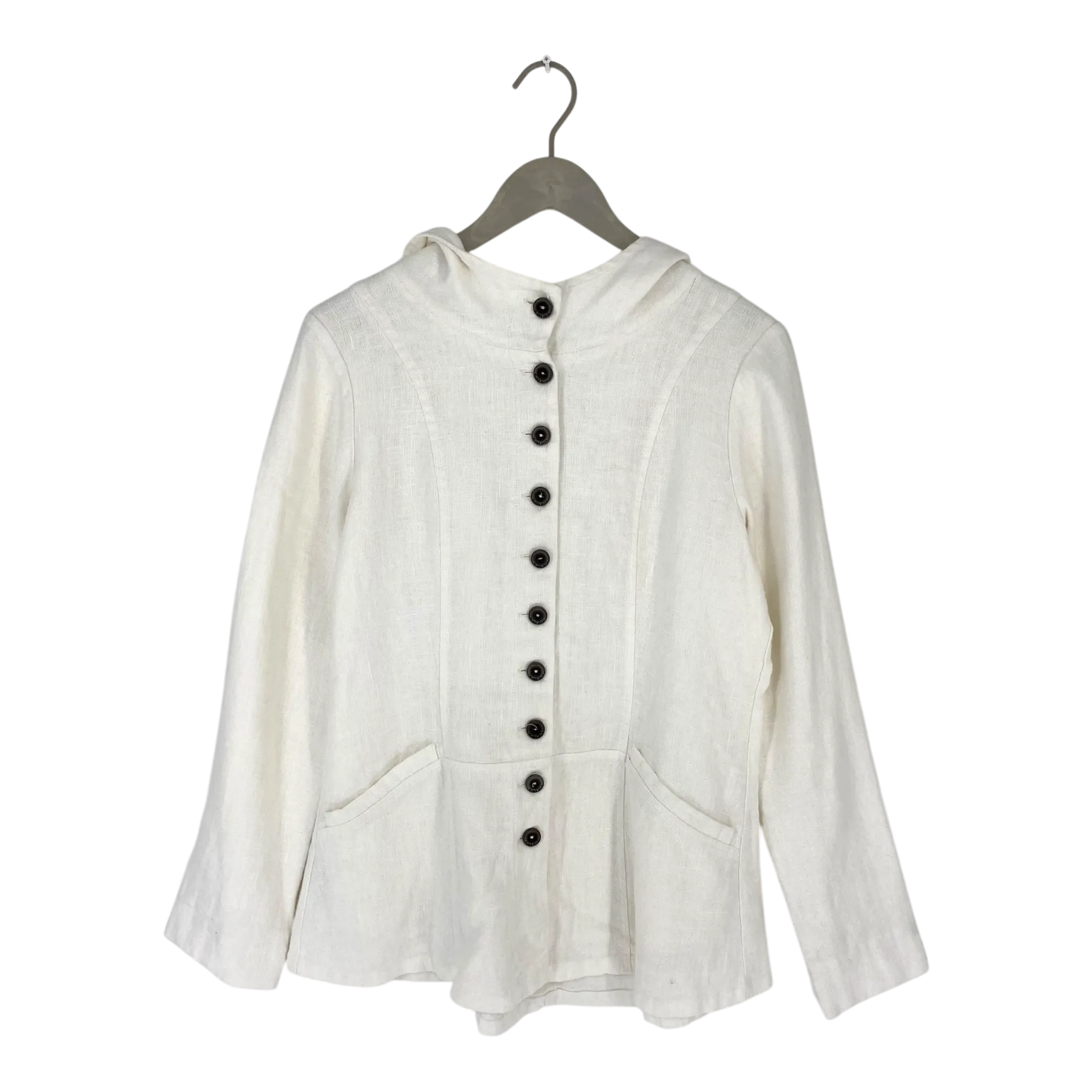Olars Ulla joss linen hoodie, white | woman S