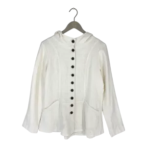 Olars Ulla joss linen hoodie, white | woman S